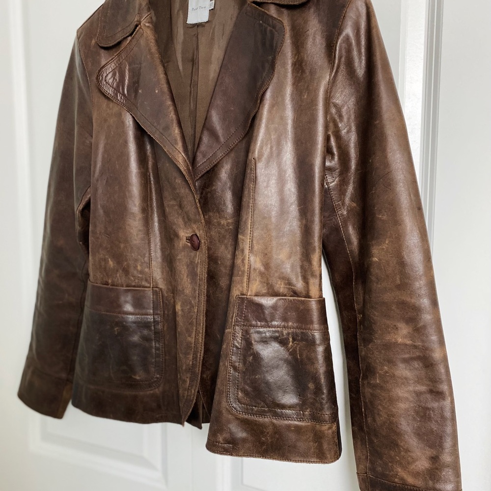 VINTAGE 70s vibes Denmark genuine leather jacket - Picture 6 of 10